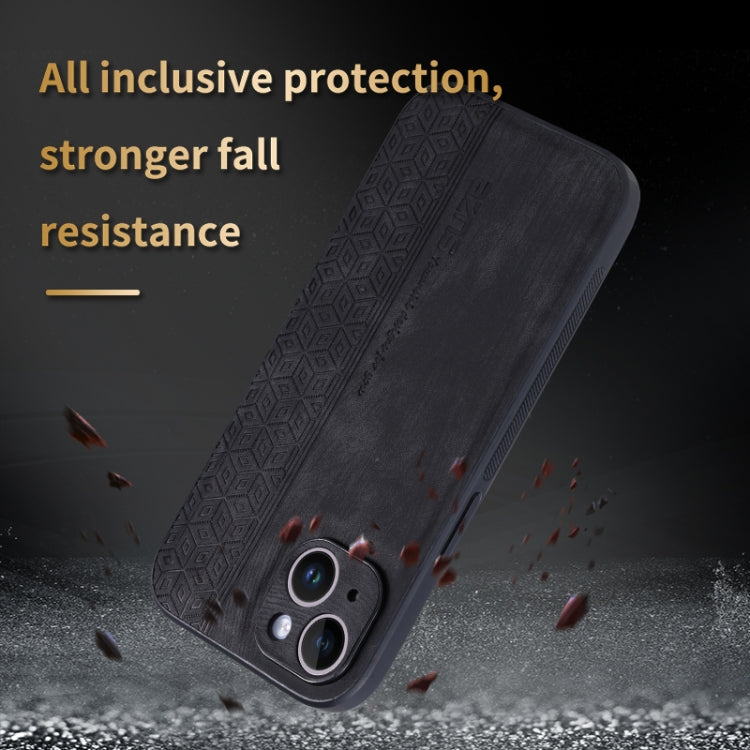 Custodia per telefono AZNS in pelle goffrata 3D, For iPhone 15
