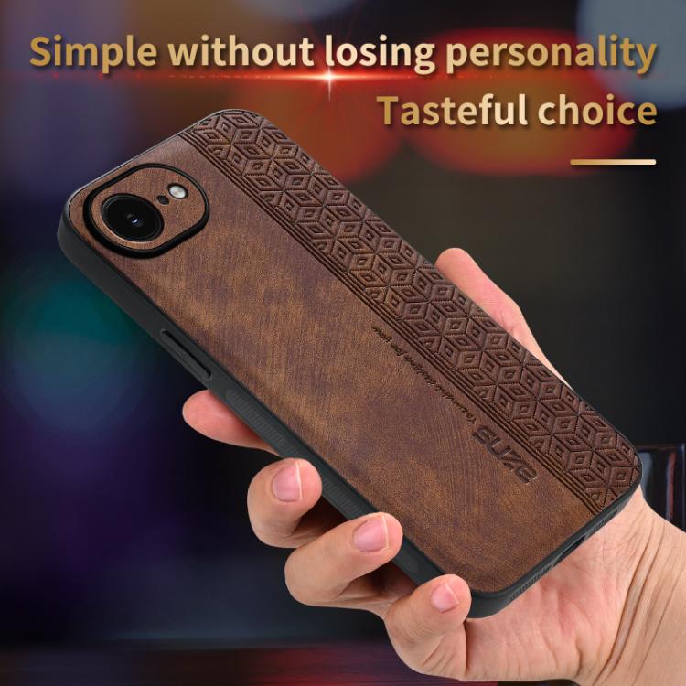 Custodia per telefono AZNS in pelle goffrata 3D, For iPhone 16e / 17e, For iPhone 17 Pro Max, For iPhone 17 Pro, For iPhone 17
