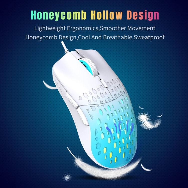 HXSJ S500 3600 DPI Mouse cablato luminoso colorato, lunghezza cavo: 1,5 m