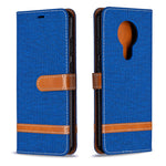 Custodia portafoglio in pelle e denim per Xiaomi Redmi Note 9