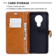 Custodia in pelle a libro orizzontale con struttura in denim con supporto e slot per carte, portafoglio e cordino, For Nokia 5.3, For Xiaomi Redmi Note 9