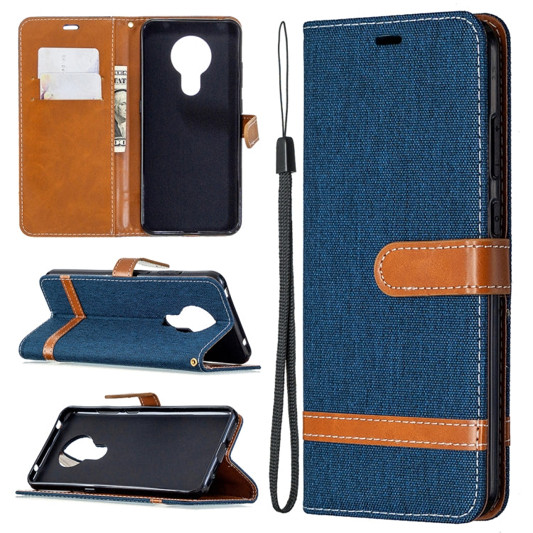 Custodia portafoglio in pelle e denim per Xiaomi Redmi Note 9