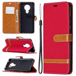 Custodia portafoglio in pelle e denim per Xiaomi Redmi Note 9