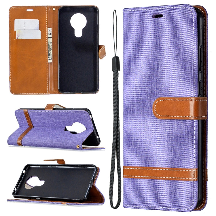 Custodia portafoglio in pelle e denim per Xiaomi Redmi Note 9