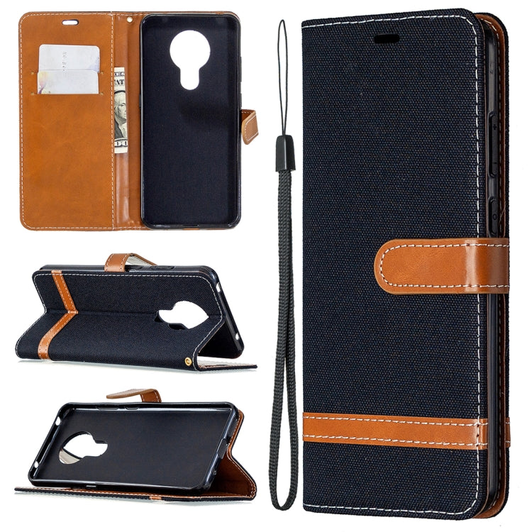Custodia portafoglio in pelle e denim per Xiaomi Redmi Note 9
