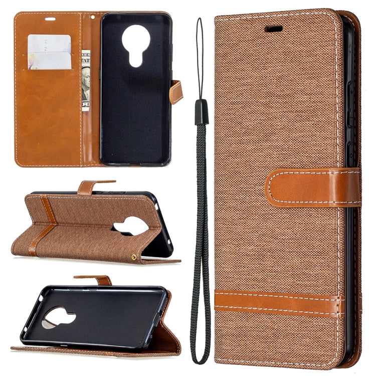Custodia portafoglio in pelle e denim per Xiaomi Redmi Note 9