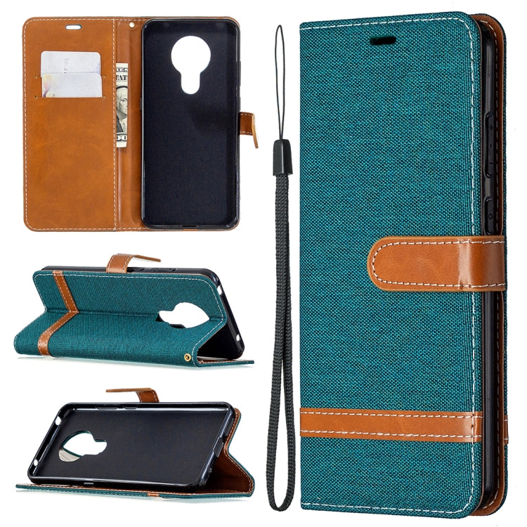 Custodia portafoglio in pelle e denim per Xiaomi Redmi Note 9