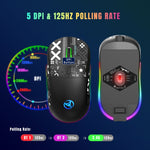 Mouse da gioco wireless a tre modalità con luce RGB HXSJ T90, T90