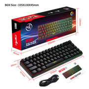 HXSJ V200 Tastiera meccanica retroilluminata RGB cablata 68 copritasti, lunghezza cavo: 1,7 m, V200 Black, V200 White