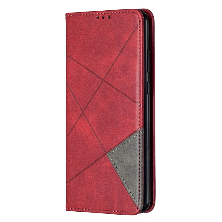 Custodia in pelle magnetica a vibrazione orizzontale con struttura a rombo con supporto, slot per carte e portafoglio, For Huawei Y6p