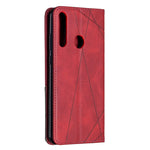 Custodia in pelle magnetica a vibrazione orizzontale con struttura a rombo con supporto, slot per carte e portafoglio, For Huawei Y6p