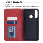 Custodia in pelle magnetica a vibrazione orizzontale con struttura a rombo con supporto, slot per carte e portafoglio, For Huawei Y6p