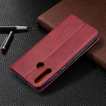 Custodia in pelle magnetica a vibrazione orizzontale con struttura a rombo con supporto, slot per carte e portafoglio, For Huawei Y6p