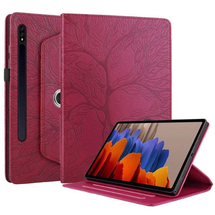 Custodia per tablet in pelle con rotazione goffrata Tree Life, For Samsung Galaxy Tab S10 / S8 / S7, For Samsung Galaxy Tab S9 / S9 FE, For Samsung Galaxy Tab A7 Lite T220, For Samsung Galaxy Tab A 8.0 2019 / T290