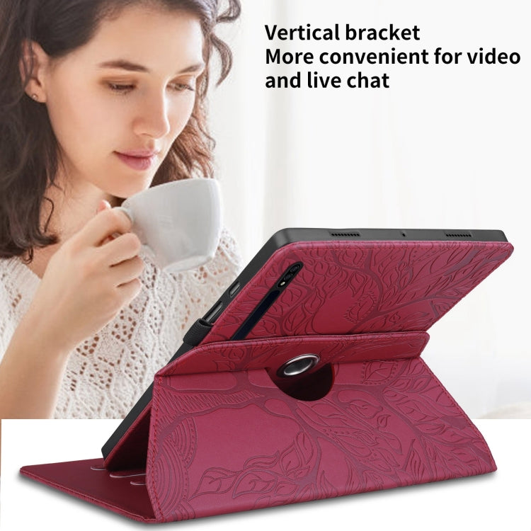Custodia per tablet in pelle con rotazione goffrata Tree Life, For Samsung Galaxy Tab S10 / S8 / S7, For Samsung Galaxy Tab S9 / S9 FE, For Samsung Galaxy Tab A7 Lite T220, For Samsung Galaxy Tab A 8.0 2019 / T290