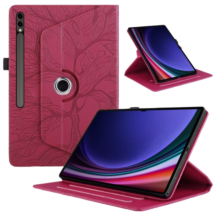 Custodia per tablet in pelle con rotazione goffrata Tree Life, For Samsung Galaxy Tab S11, For Samsung Galaxy Tab S11 Ultra, For Samsung Galaxy Tab S10 Ultra / S9 Ultra, For Samsung Galaxy Tab S10+ / S9+ / S8+
