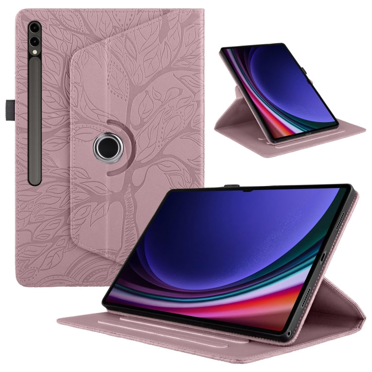 Custodia per tablet in pelle con rotazione goffrata Tree Life, For Samsung Galaxy Tab S11, For Samsung Galaxy Tab S11 Ultra, For Samsung Galaxy Tab S10 Ultra / S9 Ultra, For Samsung Galaxy Tab S10+ / S9+ / S8+