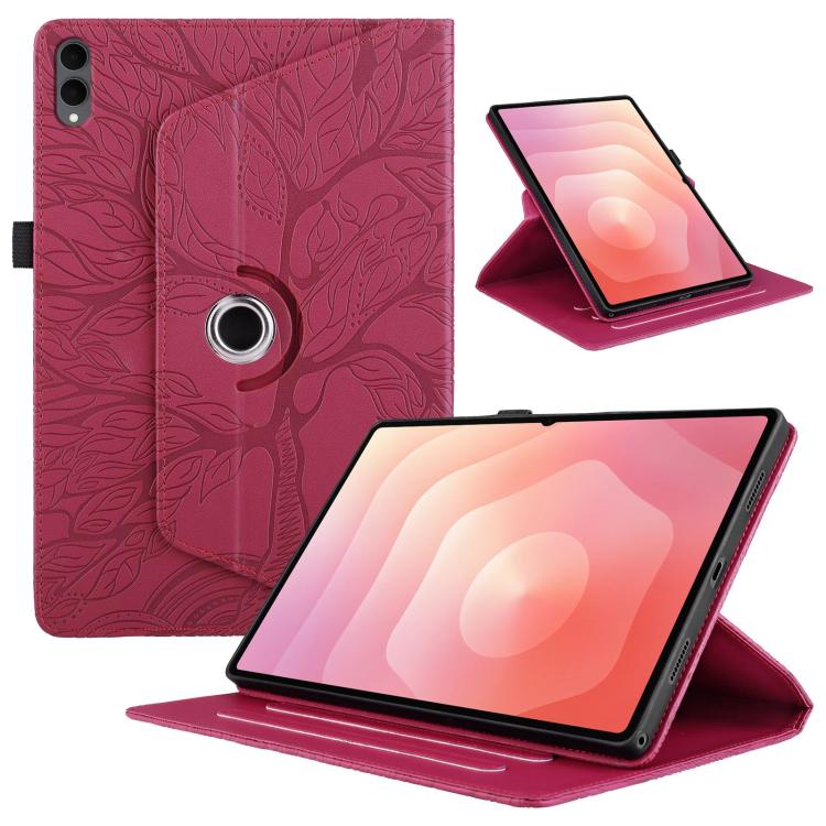 Custodia per tablet in pelle con rotazione goffrata Tree Life, For Samsung Galaxy Tab S11, For Samsung Galaxy Tab S11 Ultra, For Samsung Galaxy Tab S10 Ultra / S9 Ultra, For Samsung Galaxy Tab S10+ / S9+ / S8+
