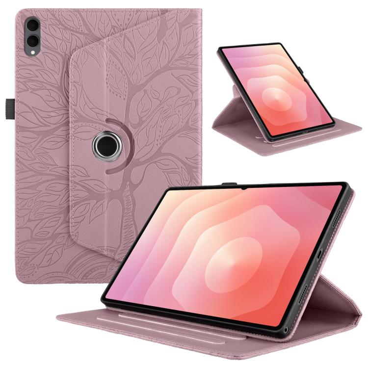 Custodia per tablet in pelle con rotazione goffrata Tree Life, For Samsung Galaxy Tab S11, For Samsung Galaxy Tab S11 Ultra, For Samsung Galaxy Tab S10 Ultra / S9 Ultra, For Samsung Galaxy Tab S10+ / S9+ / S8+