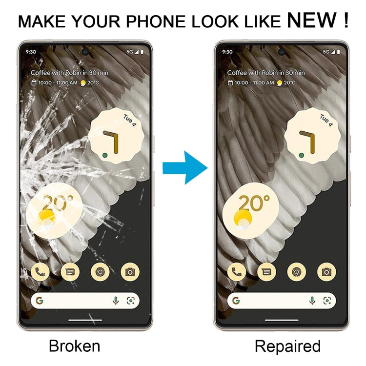 Lente esterna in vetro dello schermo anteriore con adesivo OCA otticamente trasparente, For Google Pixel 7 Pro, For Google Pixel 7, For Google Pixel 6a, For Google Pixel 6 Pro, For Google Pixel 6, For Google Pixel 5a 5G, For Google Pixel 4XL