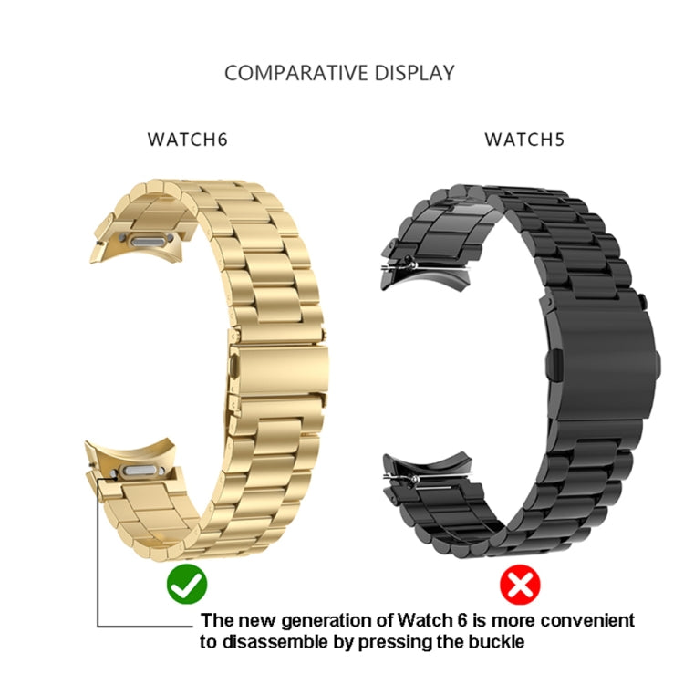 Cinturino per orologio in metallo a tre ceppi, For Samsung Galaxy Watch 6