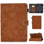 Custodia in pelle a vibrazione orizzontale con struttura in pelle bovina universale per Tablet PC con supporto e slot per schede e slot per penna, For 7 inch, For 8 inch, For 10 inch