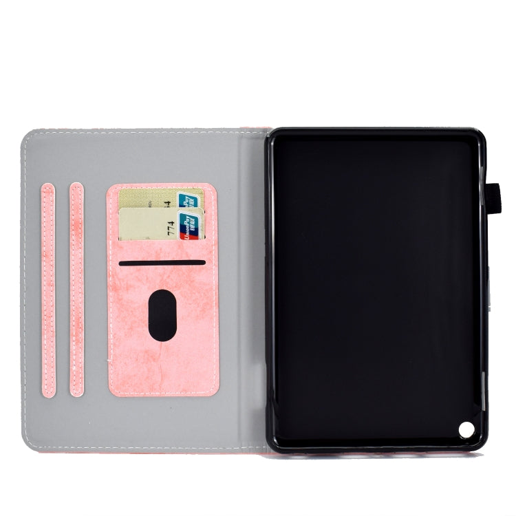 Per Amazon Kindle Fire HD 8 (2020) Custodia protettiva in pelle per tablet PC con trama in tessuto stile marmo con staffa e slot per schede e slot per penna e striscia antiscivolo e funzione di sveglia / sospensione, For Amazon Kindle Fire HD 8 (2020)