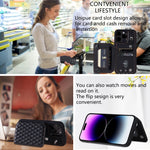 Custodia per telefono con borsa in carta con trama a griglia e cordino, For iPhone 15 Pro Max, For iPhone 15 Pro, For iPhone 15 Plus, For iPhone 15