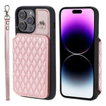 Custodia per telefono con borsa in carta con trama a griglia e cordino, For iPhone 15 Pro Max, For iPhone 15 Pro, For iPhone 15 Plus, For iPhone 15