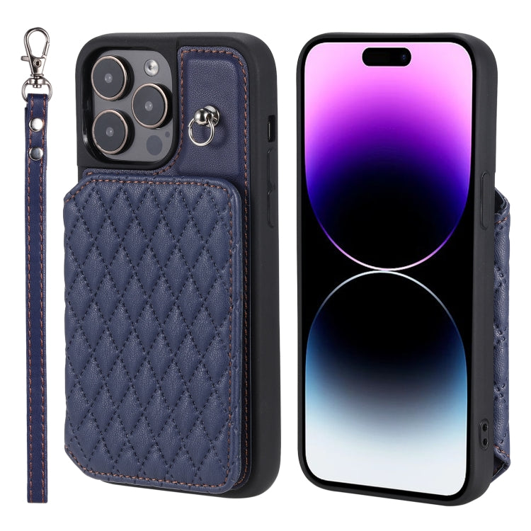 Custodia per telefono con borsa in carta con trama a griglia e cordino, For iPhone 15 Pro Max, For iPhone 15 Pro, For iPhone 15 Plus, For iPhone 15
