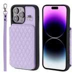 Custodia per telefono con borsa in carta con trama a griglia e cordino, For iPhone 15 Pro Max, For iPhone 15 Pro, For iPhone 15 Plus, For iPhone 15