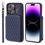 Custodia per telefono con borsa in carta con trama a griglia e cordino, For iPhone 14, For iPhone 14 Pro, For iPhone 14 Pro Max, For iPhone SE 2022 / 2020 / 8 / 7