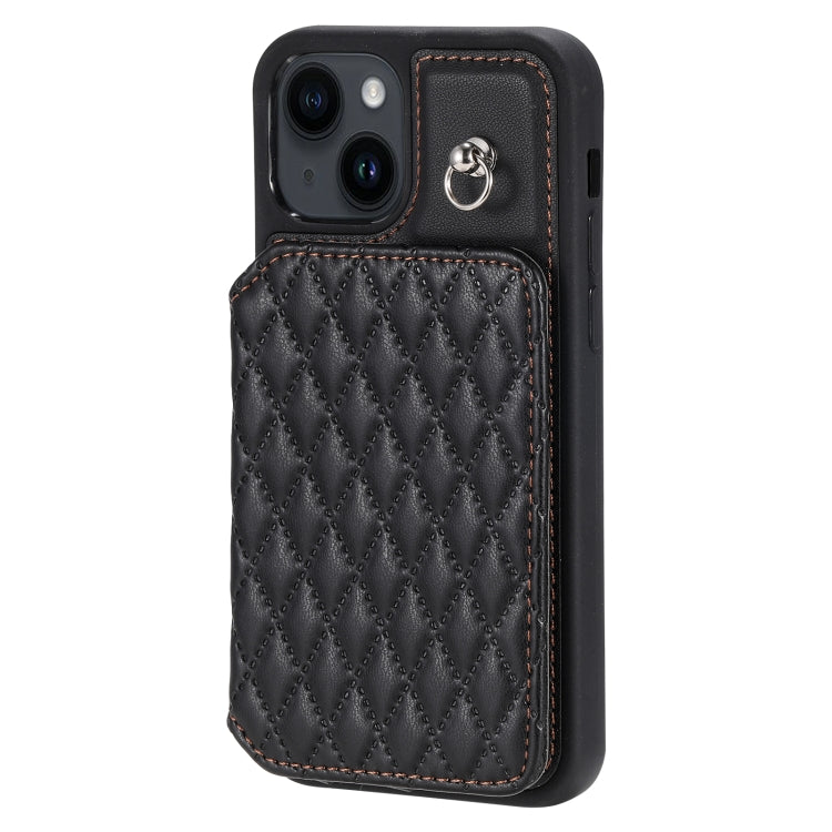 Custodia per telefono con borsa in carta con trama a griglia e cordino, For iPhone 14, For iPhone 14 Pro, For iPhone 14 Pro Max, For iPhone SE 2022 / 2020 / 8 / 7