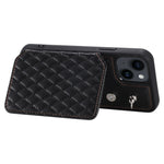 Custodia per telefono con borsa in carta con trama a griglia e cordino, For iPhone 14, For iPhone 14 Pro, For iPhone 14 Pro Max, For iPhone SE 2022 / 2020 / 8 / 7