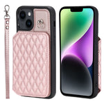 Custodia per telefono con borsa in carta con trama a griglia e cordino, For iPhone 14, For iPhone 14 Pro, For iPhone 14 Pro Max, For iPhone SE 2022 / 2020 / 8 / 7