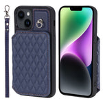 Custodia per telefono con borsa in carta con trama a griglia e cordino, For iPhone 14, For iPhone 14 Pro, For iPhone 14 Pro Max, For iPhone SE 2022 / 2020 / 8 / 7