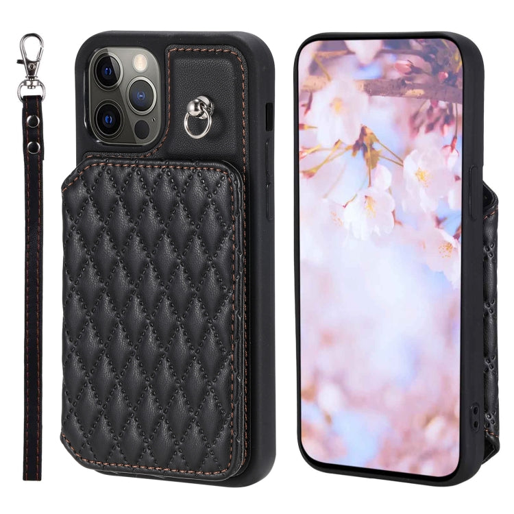 Custodia per telefono con borsa in carta con trama a griglia e cordino, For iPhone 12 Pro Max, For iPhone 11, For iPhone XR, For iPhone 8 Plus / 7 Plus