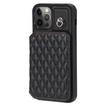 Custodia per telefono con borsa in carta con trama a griglia e cordino, For iPhone 12 Pro Max, For iPhone 11, For iPhone XR, For iPhone 8 Plus / 7 Plus