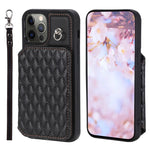 Custodia per telefono con borsa in carta con trama a griglia e cordino, For iPhone 13 Pro Max, For iPhone 13 Pro, For iPhone 13, For iPhone 12 / 12 Pro