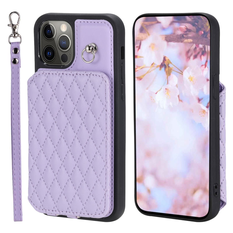 Custodia per telefono con borsa in carta con trama a griglia e cordino, For iPhone 13 Pro Max, For iPhone 13 Pro, For iPhone 13, For iPhone 12 / 12 Pro
