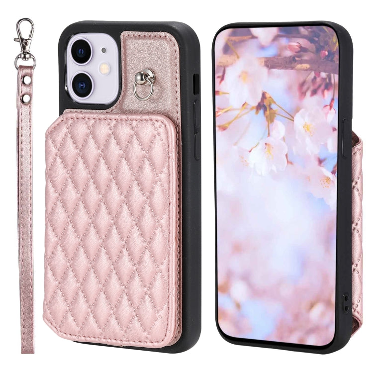 Custodia per telefono con borsa in carta con trama a griglia e cordino, For iPhone 12 Pro Max, For iPhone 11, For iPhone XR, For iPhone 8 Plus / 7 Plus