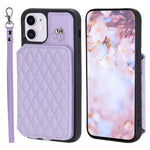 Custodia per telefono con borsa in carta con trama a griglia e cordino, For iPhone 12 Pro Max, For iPhone 11, For iPhone XR, For iPhone 8 Plus / 7 Plus