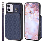 Custodia per telefono con borsa in carta con trama a griglia e cordino, For iPhone 12 Pro Max, For iPhone 11, For iPhone XR, For iPhone 8 Plus / 7 Plus