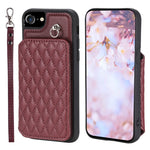 Custodia per telefono con borsa in carta con trama a griglia e cordino, For iPhone 14, For iPhone 14 Pro, For iPhone 14 Pro Max, For iPhone SE 2022 / 2020 / 8 / 7