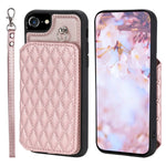 Custodia per telefono con borsa in carta con trama a griglia e cordino, For iPhone 14, For iPhone 14 Pro, For iPhone 14 Pro Max, For iPhone SE 2022 / 2020 / 8 / 7