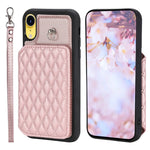 Custodia per telefono con borsa in carta con trama a griglia e cordino, For iPhone 12 Pro Max, For iPhone 11, For iPhone XR, For iPhone 8 Plus / 7 Plus