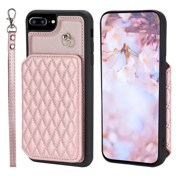 Custodia per telefono con borsa in carta con trama a griglia e cordino, For iPhone 12 Pro Max, For iPhone 11, For iPhone XR, For iPhone 8 Plus / 7 Plus