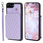 Custodia per telefono con borsa in carta con trama a griglia e cordino, For iPhone 12 Pro Max, For iPhone 11, For iPhone XR, For iPhone 8 Plus / 7 Plus