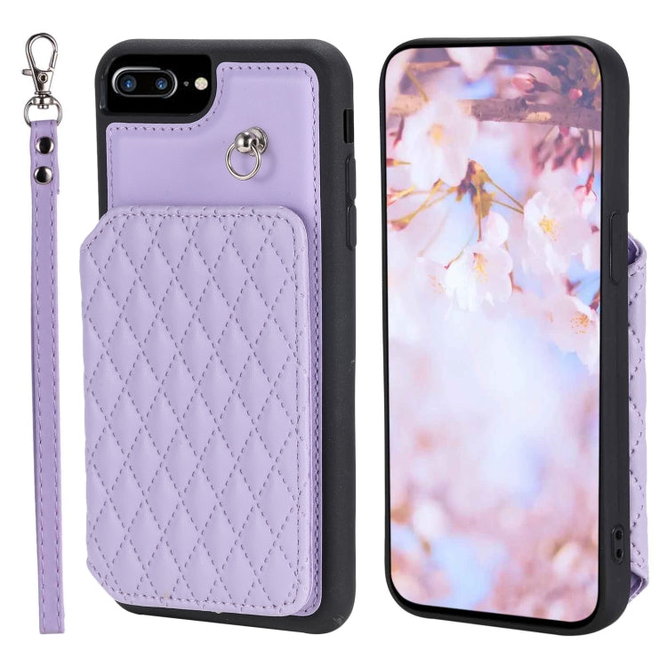 Custodia per telefono con borsa in carta con trama a griglia e cordino, For iPhone 12 Pro Max, For iPhone 11, For iPhone XR, For iPhone 8 Plus / 7 Plus