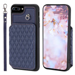 Custodia per telefono con borsa in carta con trama a griglia e cordino, For iPhone 12 Pro Max, For iPhone 11, For iPhone XR, For iPhone 8 Plus / 7 Plus